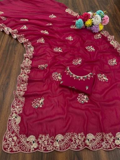 Astitva grorgette saree satin am we sik surat